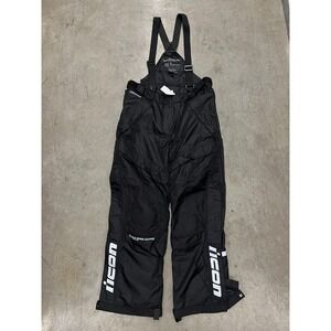 Icon Patrol Riding Pants Mens 2XL Black Motorcycle Rain Bib Waterproof Armor